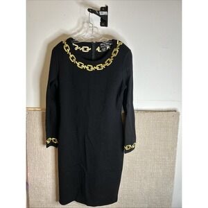 Vintage 80s Warren Knits x Marisa Christina Womens 8 Glam Sweater Dress Wool